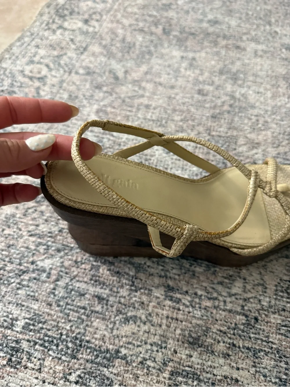 cult gaia Strappy Wood-Block Slingback Heels